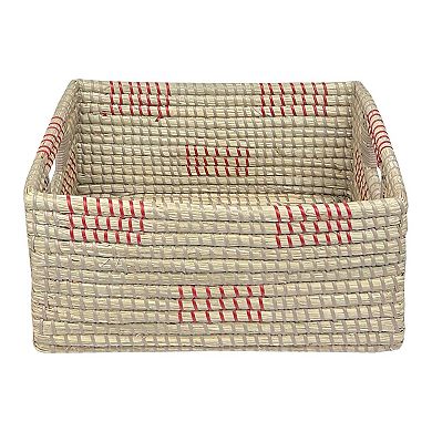 Medium Rectangle Seagrass Storage Bin with Resin Handles