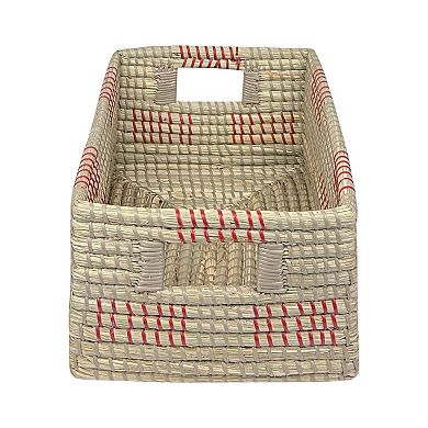 Medium Rectangle Seagrass Storage Bin with Resin Handles
