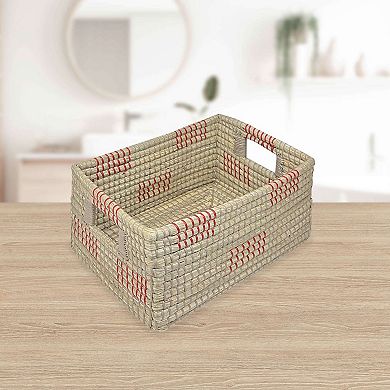 Medium Rectangle Seagrass Storage Bin with Resin Handles