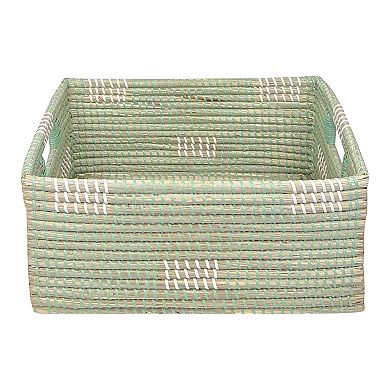 Large Rectangle Seagrass Storage Bin with Resin Handles