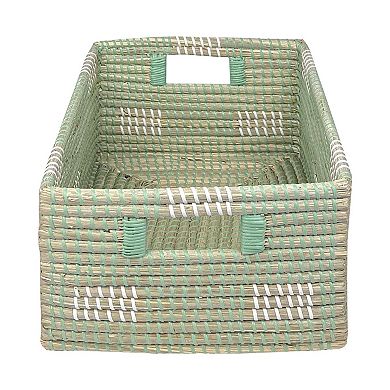 Large Rectangle Seagrass Storage Bin with Resin Handles