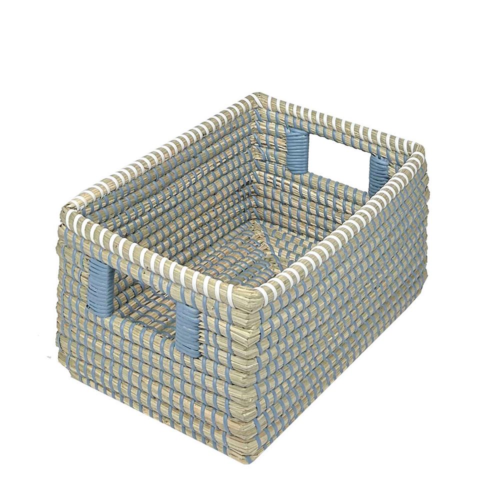 Small Rectangle Seagrass Storage Bin with Resin Handles