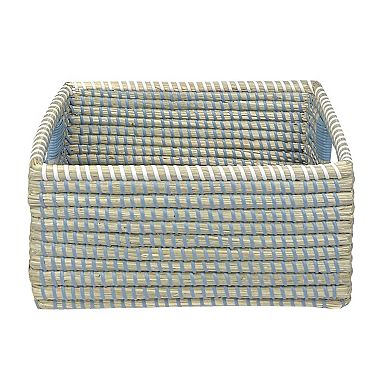 Small Rectangle Seagrass Storage Bin with Resin Handles
