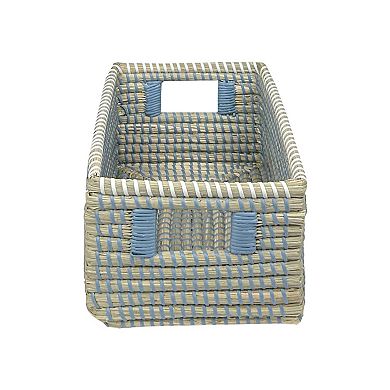 Small Rectangle Seagrass Storage Bin with Resin Handles