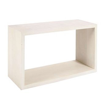 Keli 52 Inch Sofa Console Table, Mango Wood Handcrafted Open Frame, Rustic Washed White