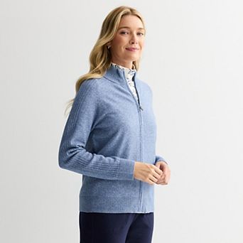 Women's Croft & Barrow® Mockneck Full-Zip Sweater