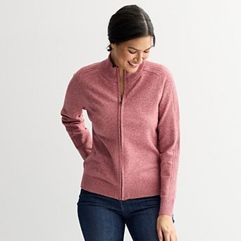Women's Croft & Barrow® Mockneck Full-Zip Sweater
