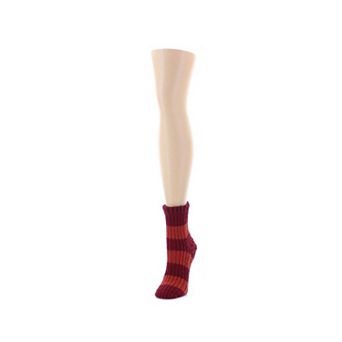 Women's Wide Stripe Chenille Non-skid Crew Socks