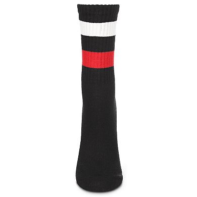 Women's Thick Tennis Stripe Cotton Blend Crew Sock
