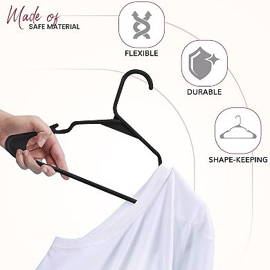 Lux Decor 50-pack Plastic Hangers Heavy Duty Space Saving Cloth Hangers Set For Dress Shirts & Coat