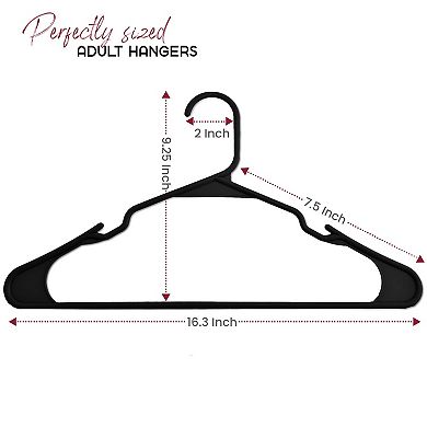 Lux Decor 50-pack Plastic Hangers Heavy Duty Space Saving Cloth Hangers Set For Dress Shirts & Coat