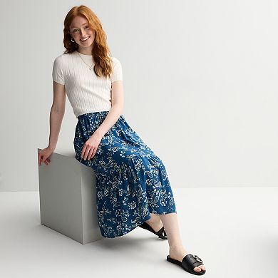 Juniors' Live To Be Spoiled Button Front Mini Skirt