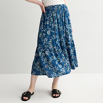 Juniors' Live To Be Spoiled Button Front Midi Skirt