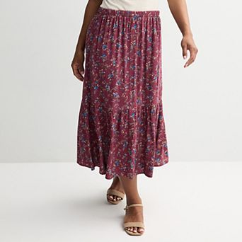 Juniors' Live To Be Spoiled Button Front Midi Skirt