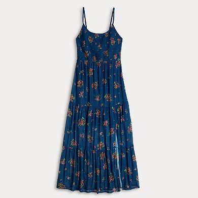 Juniors' Live To Be Spoiled Printed Power Mesh Maxi Dress