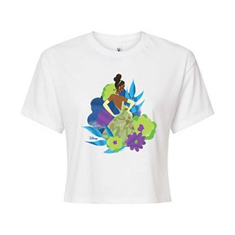 Disney's The Princess and the Frog Tiana Juniors' Floral Cropped Tee