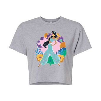 Disney's Aladdin Jasmine Juniors' Floral Cropped Tee
