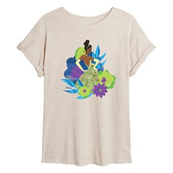 Disney's The Princess and the Frog Tiana Juniors' Floral Oversized Tee