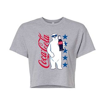 Juniors' Coca-Cola Americana Polar Bear Cropped Tee