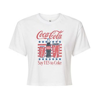 Juniors' Coca-Cola Yes To Coke Vintage Cropped Tee