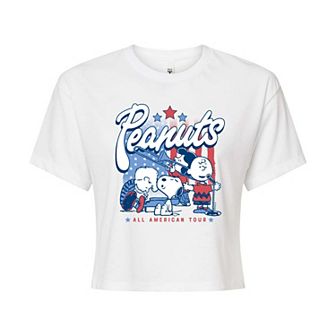 Juniors' Peanuts All American Tour Cropped Tee