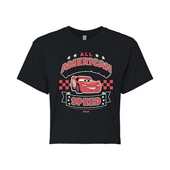 Disney / Pixar's Cars Lightning McQueen Juniors' All American Speed Cropped Tee