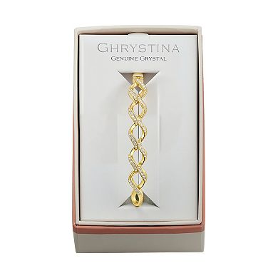 Chrystina Crystal Weave Hinged Bangle Bracelet