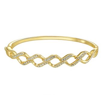Chrystina Crystal Weave Hinged Bangle Bracelet