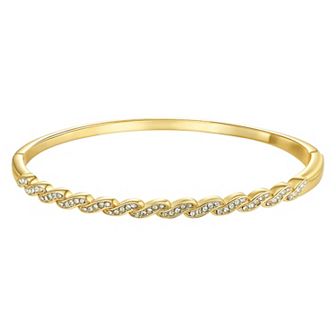 Chrystina Crystal Twist Hinged Bangle Bracelet