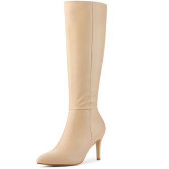 High Heels Pointed Toe Stiletto Heel Knee High Boots for Women