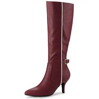 High Heels Pointed Toe Stiletto Heel Knee High Boots for Women
