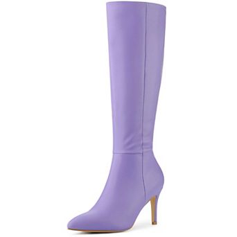 High Heels Pointed Toe Stiletto Heel Knee High Boots for Women