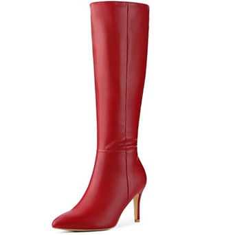 High Heels Pointed Toe Stiletto Heel Knee High Boots for Women