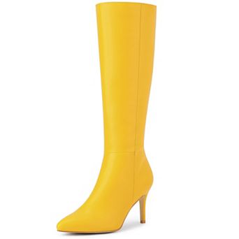 High Heels Pointed Toe Stiletto Heel Knee High Boots for Women