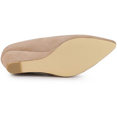 Women's Pointy Toe Slip On Wedges Heels Pumps for Casual and Office Wear
