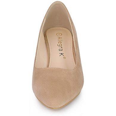 Women's Pointy Toe Slip On Wedges Heels Pumps for Casual and Office Wear