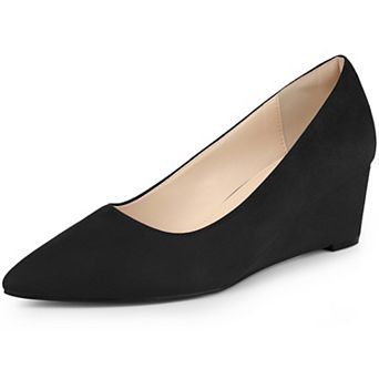 Women's Pointy Toe Slip On Wedges Heels Pumps for Casual and Office Wear