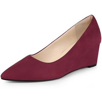 Women's Pointy Toe Slip On Wedges Heels Pumps for Casual and Office Wear