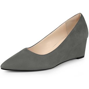 Women's Pointy Toe Slip On Wedges Heels Pumps for Casual and Office Wear