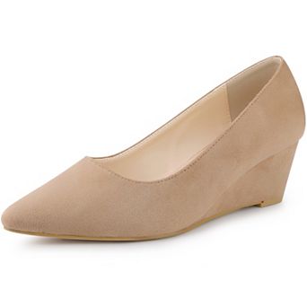 Women's Pointy Toe Slip On Wedges Heels Pumps for Casual and Office Wear