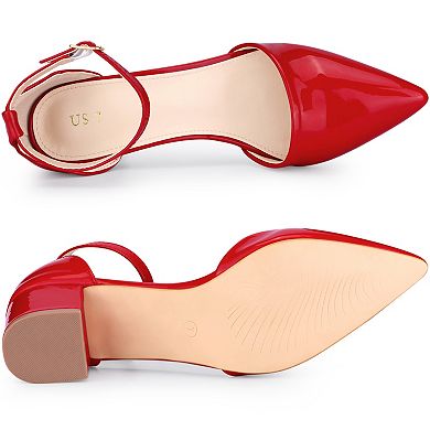 Women's Pump Pointed Closed Toe Low Chunky Heels Pumps