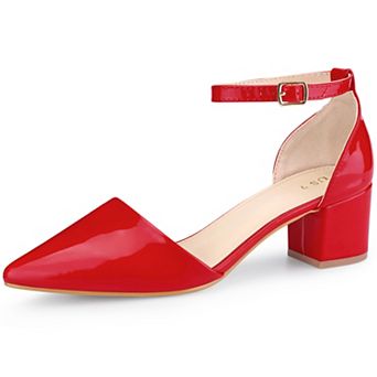 Women's Pump Pointed Closed Toe Low Chunky Heels Pumps