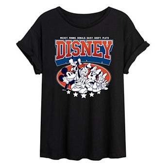 Disney's Mickey Mouse & Friends Juniors' Americana Oversized Tee