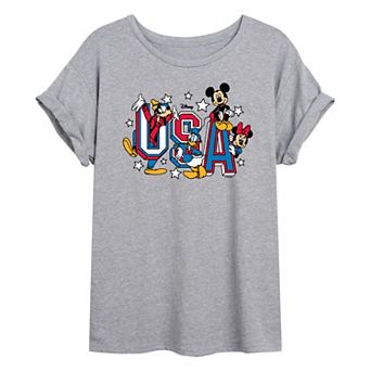 Disney's Mickey Mouse & Friends Juniors' USA Oversized Tee
