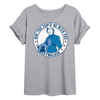 Juniors' Star Wars Luke Skywalker May The Force Be With You Oversized Tee