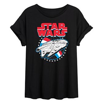 Juniors' Star Wars Millennium Falcon Oversized Tee