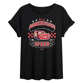 Disney / Pixar's Cars Lightning McQueen Juniors' All American Speed Oversized Tee