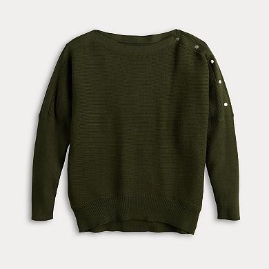 Women's Simply Vera Vera Wang Dolman Snap Sweater