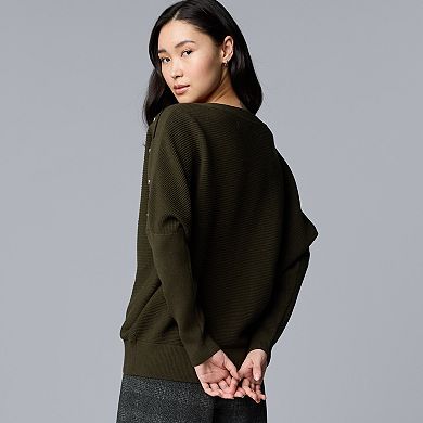 Women's Simply Vera Vera Wang Dolman Snap Sweater