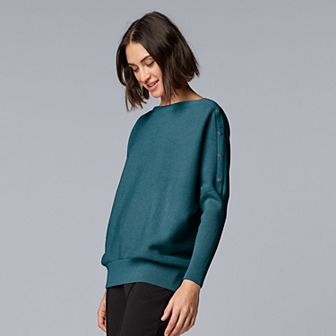 Women's Simply Vera Vera Wang Dolman Snap Sweater